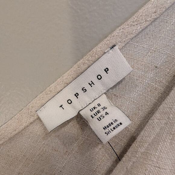 TopShop Button-Up Wide Leg Cotton Jumpsuit Beachy Lounge Picnic Casual - Size S - Picture 7 of 9